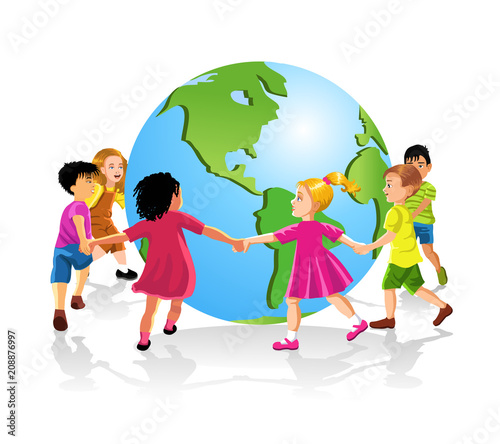 children around the world holding hands