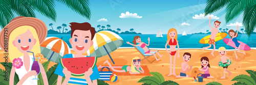 Tropical beach party