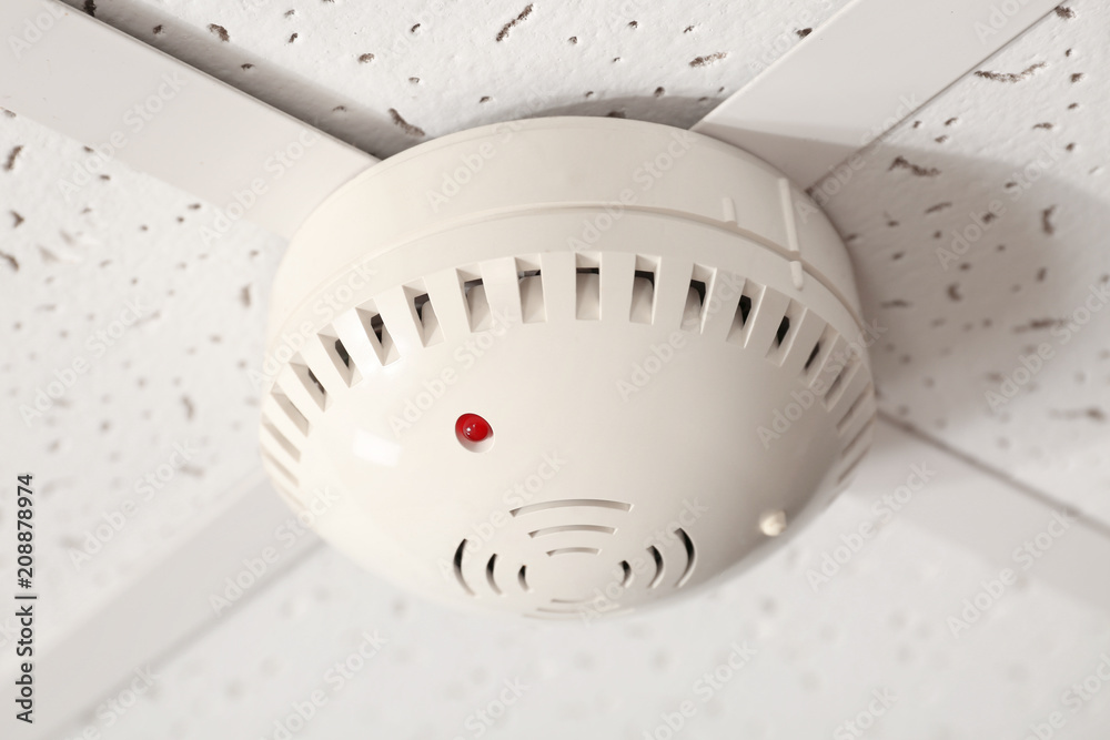 Smoke detector on ceiling Smoke detector on ceiling