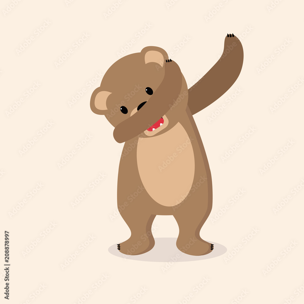 Naklejka premium Dabbing teddy Bear Funny