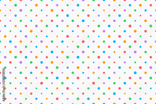 Seamless Background # Random Polka Dot Pattern, Colorful