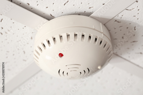 Smoke detector on ceiling photo