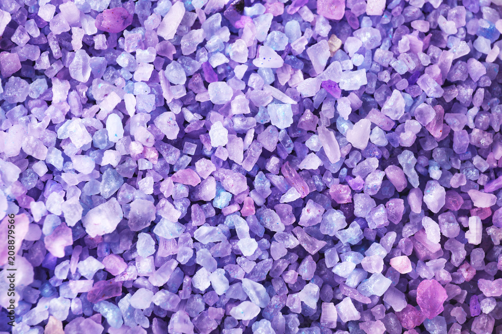 Texture of lilac sea salt, closeup Texture of lilac sea salt, closeup