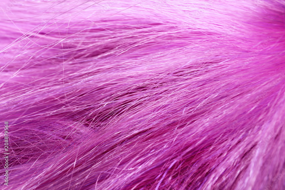 Fototapeta premium Texture of purple hair, closeup