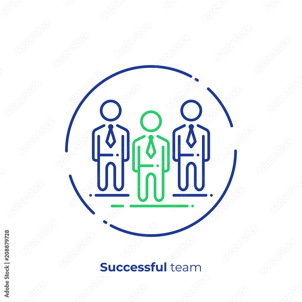Vip members line art icon, talented investment team vector art, outline office team illustration Vip members line art icon, talented investment team vector art, outline office team illustration