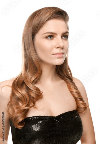 Portrait of young woman wit...