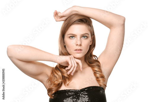 Portrait of young woman wit...