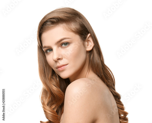 Portrait of young woman wit...