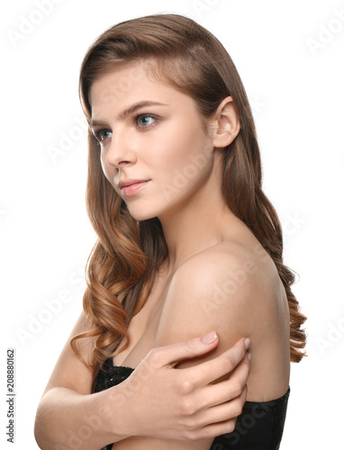Portrait of young woman wit...