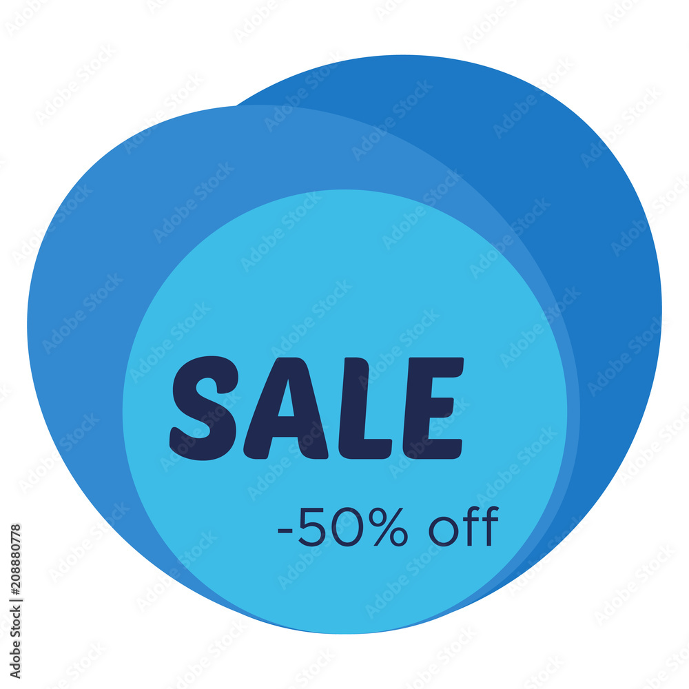 Sale sticker with abstract blue geometric forms. Vector illustration
Sale sticker with abstract blue geometric forms. Vector illustration