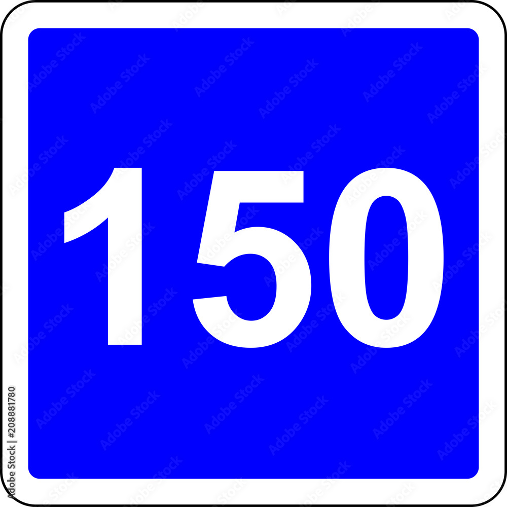 150 suggested speed road sign