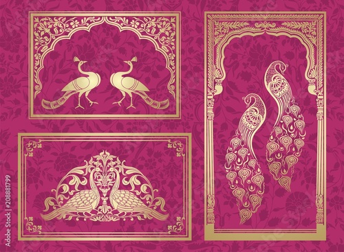 peacock motif designs, textile , Rajasthan, royal India