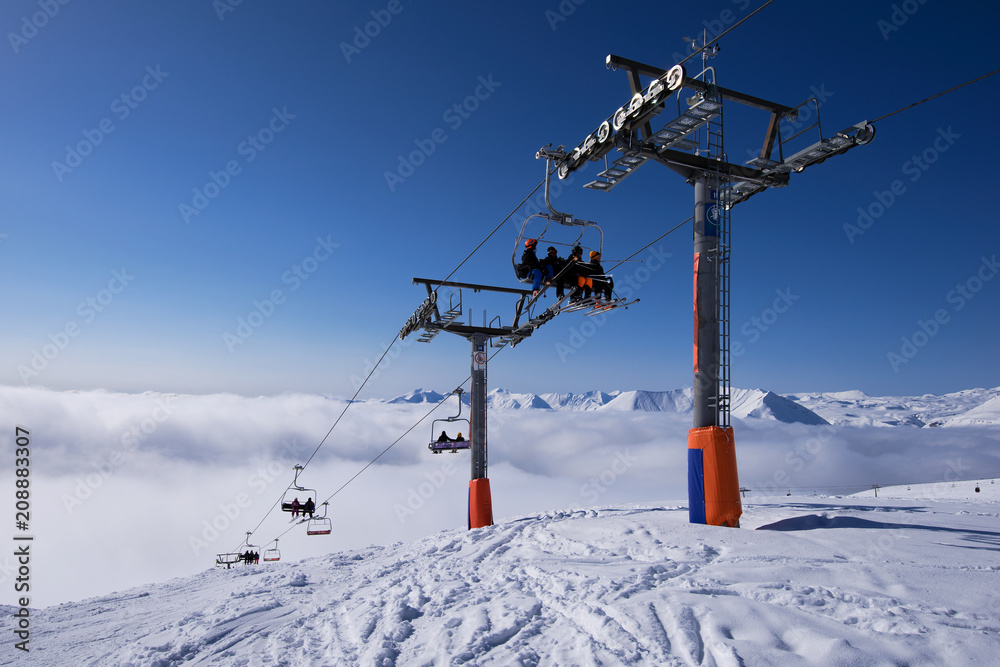 Ski lift in Gudauri, Georgia