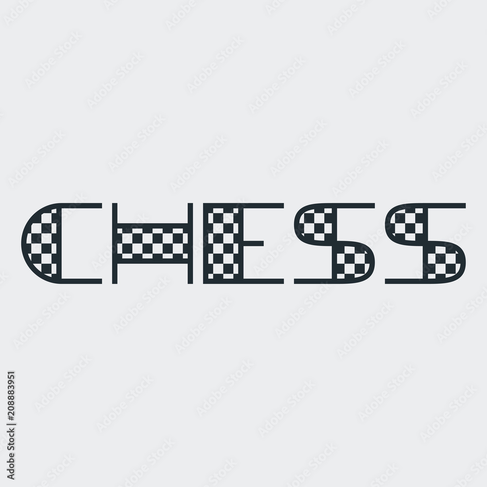 Tipografia CHESS en fondo gris