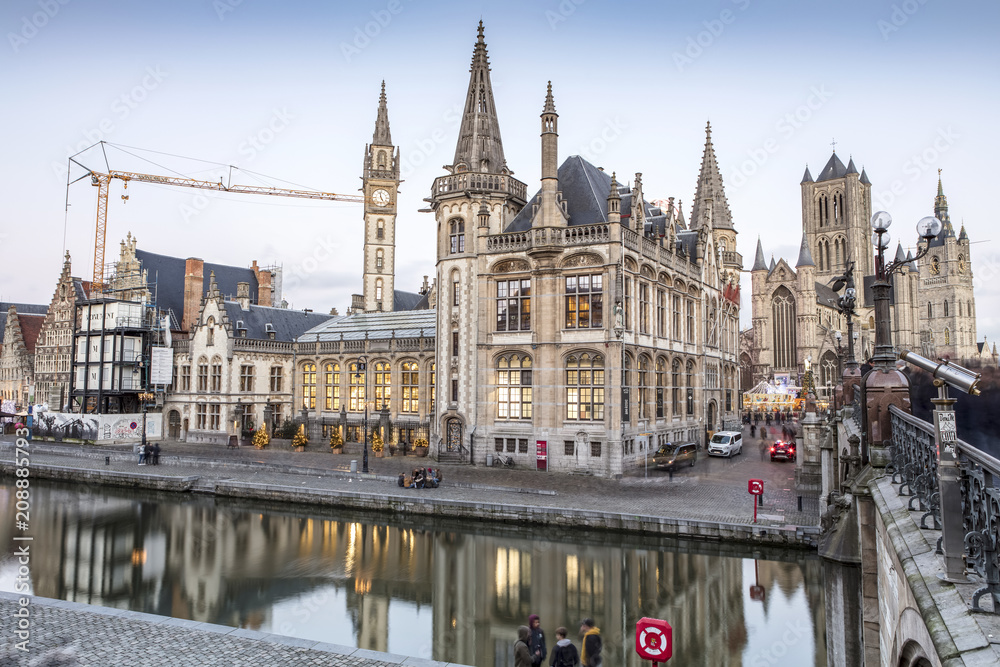 Gent, Belgium at day, Ghent old town Gent, Belgium at day, Ghent old town