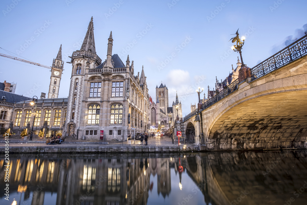 Gent, Belgium at day, Ghent old town