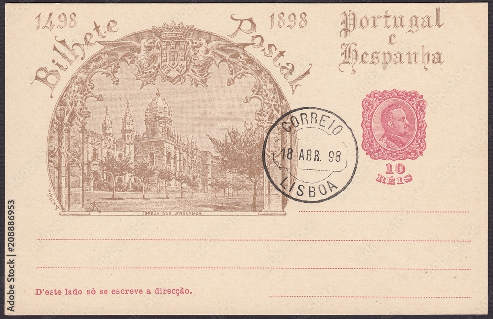 Carte Postale Vintage - Braga, Portugal - 1912 - Ad3688