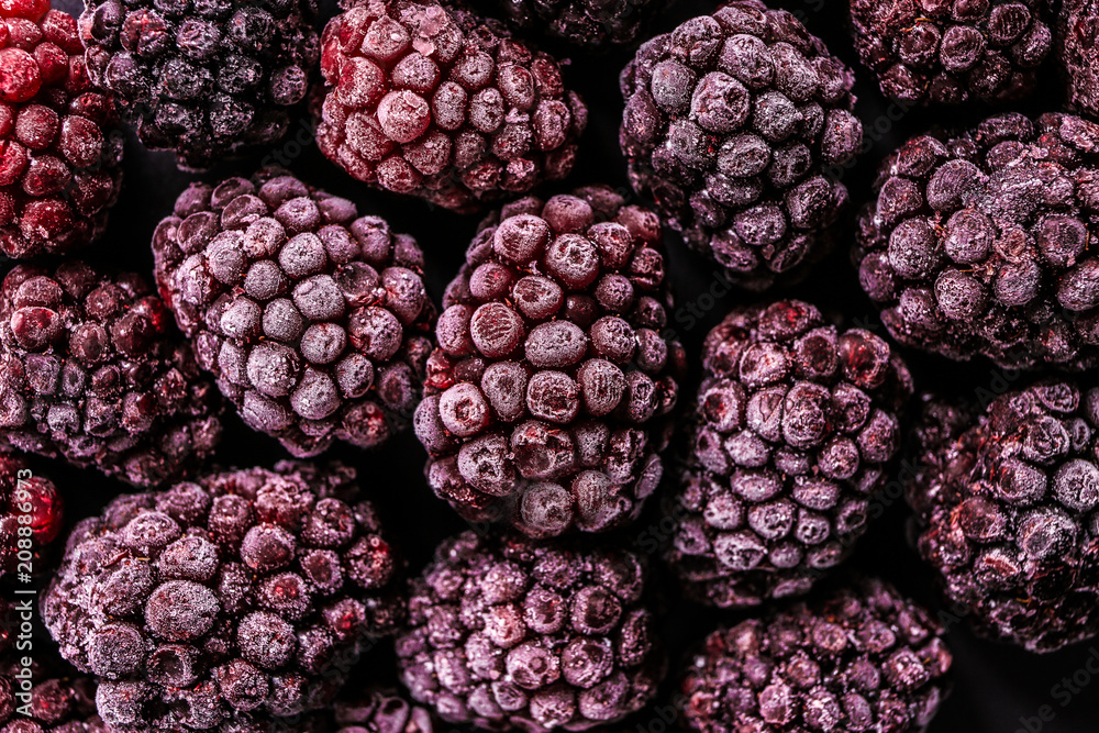 Frozen blackberries, closeup Frozen blackberries, closeup