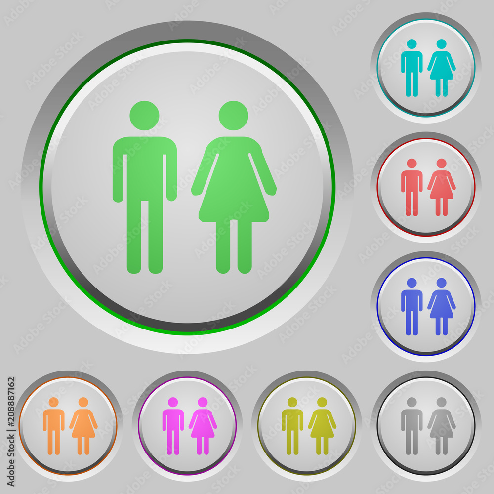 Male and female sign push buttons Male and female sign push buttons