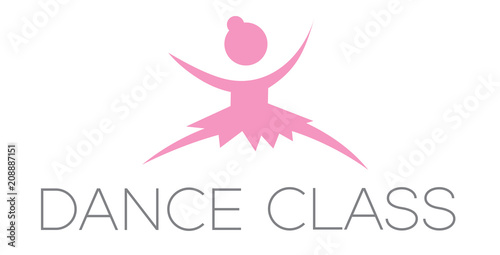 Modern Cute Ballet Dance Class Icon Logo Design