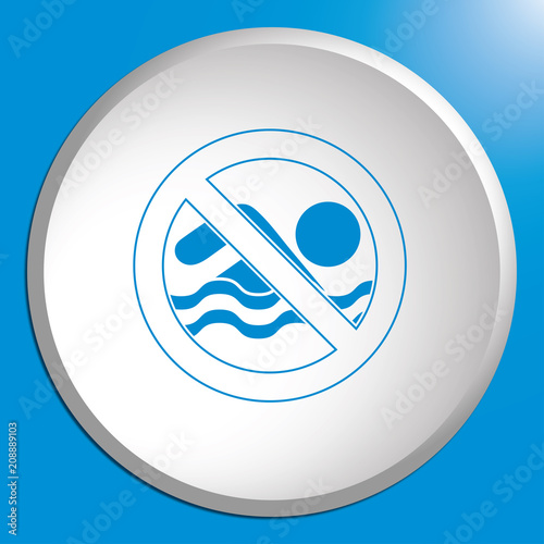 No swimming prohibition sign icon