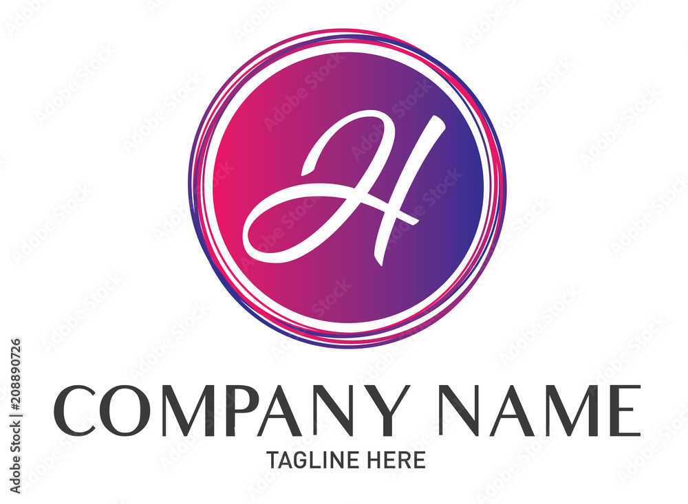 Round Letter H Logo Gradient Trendy Modern Template Design Round Letter H Logo Gradient Trendy Modern Template Design