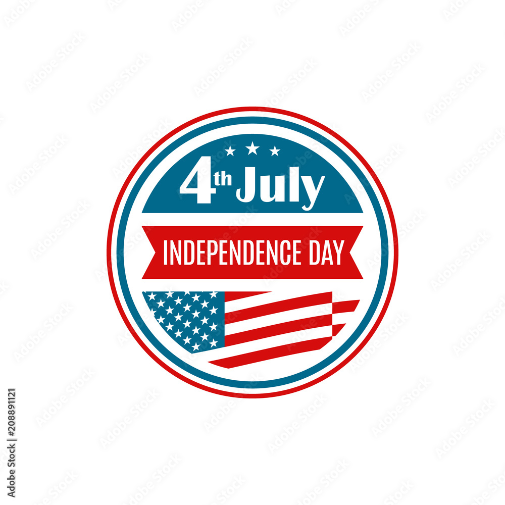 United States Independence Day icon. Badge for 4th of July. Vector illustration.