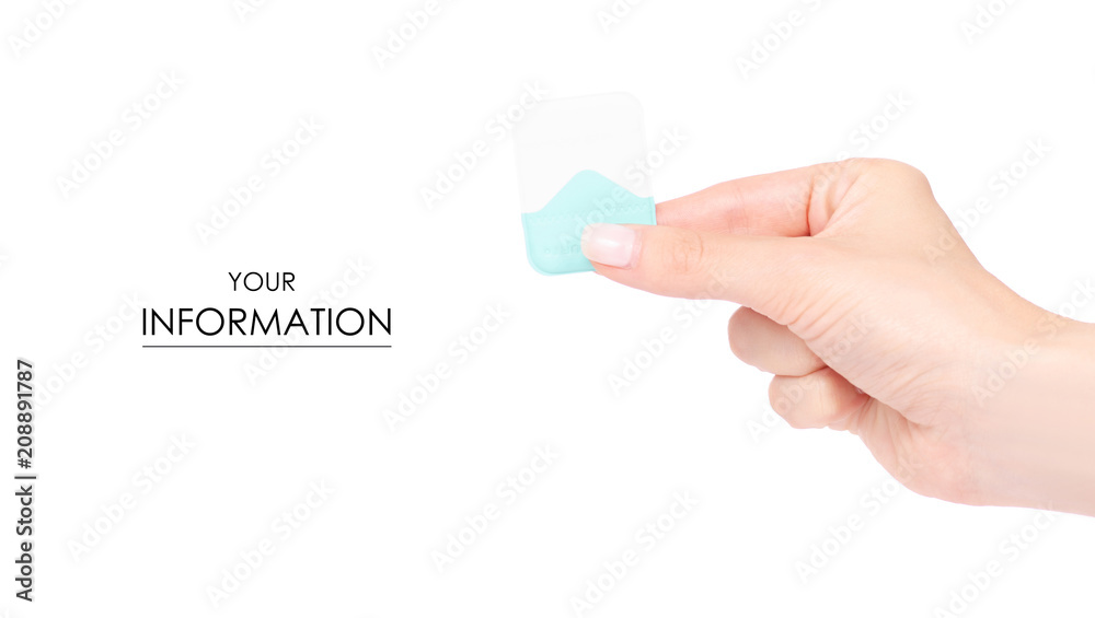 Film for a tooth X-ray in a hand pattern on a white background isolation Film for a tooth X-ray in a hand pattern on a white background isolation