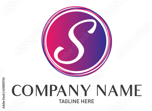 Round Letter S Logo Gradient Trendy Modern Template Design