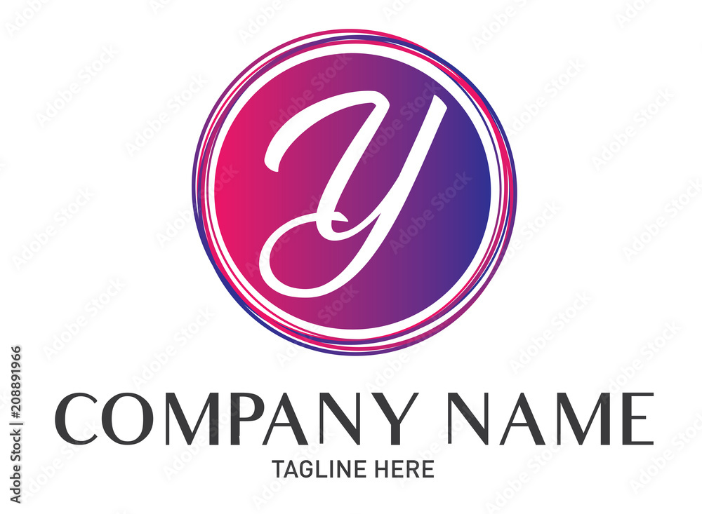 Round Letter Y Logo Gradient Trendy Modern Template Design Round Letter Y Logo Gradient Trendy Modern Template Design