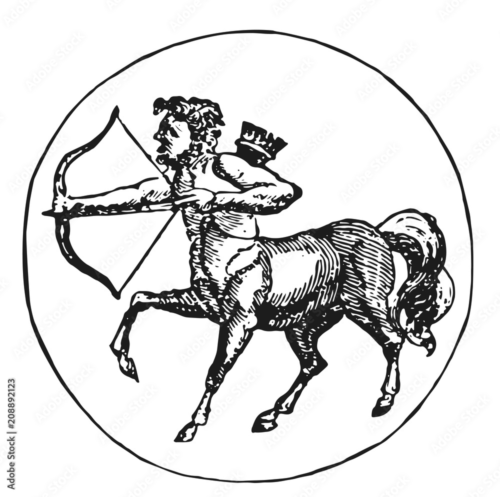 Fototapeta premium zodiac sign Sagittarius #vector #isolated - Sternzeichen Schütze