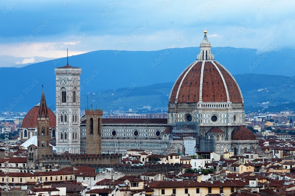 Duomo di Firenzi, also known as Florence Cathedral, formally the Cattedrale di Santa Maria del Fiore . Florence, Italy