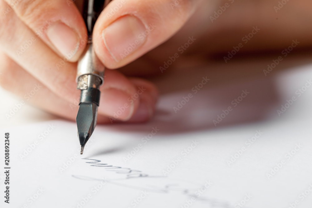 Antique fountain pen writing Antique fountain pen writing