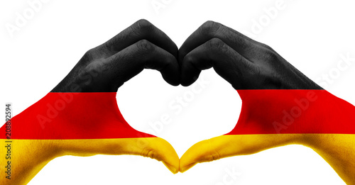 Herz Hand Schwarz Rot Gold