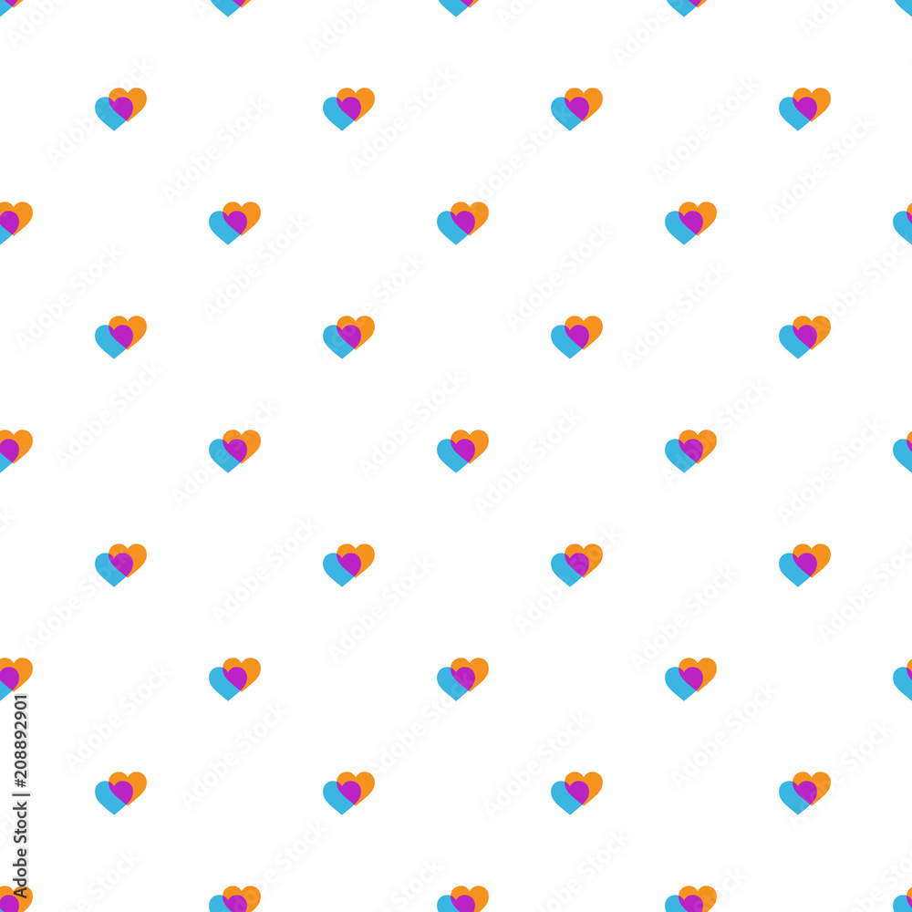 vector background with little hearts with stereo effect