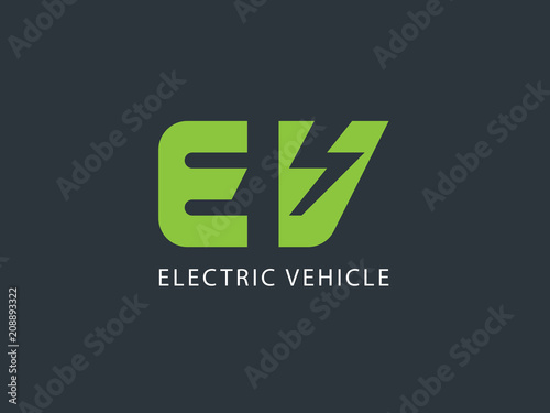 Electric vehicle logo design template