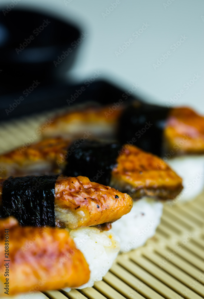 Eel grilled sushi, Japanese food