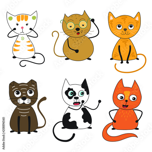 Vector Cats collection.  Cats of different breeds, cats with different moods.