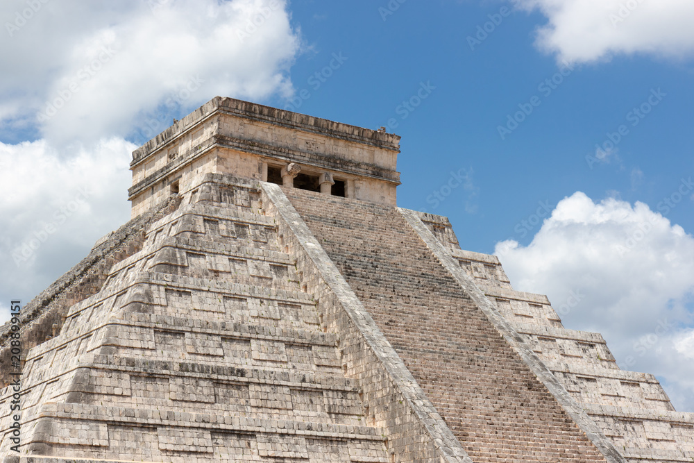 El Castillo pyramid , Chichen Itza, one of the seven New Wonders of the World on the Unesco list