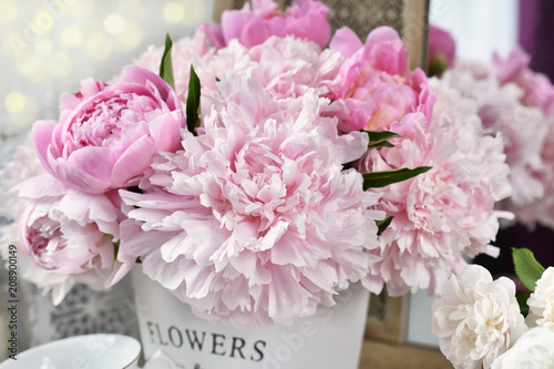 Fototapeta Naklejka Na Ścianę i Meble -  close up of beautiful peony bunch