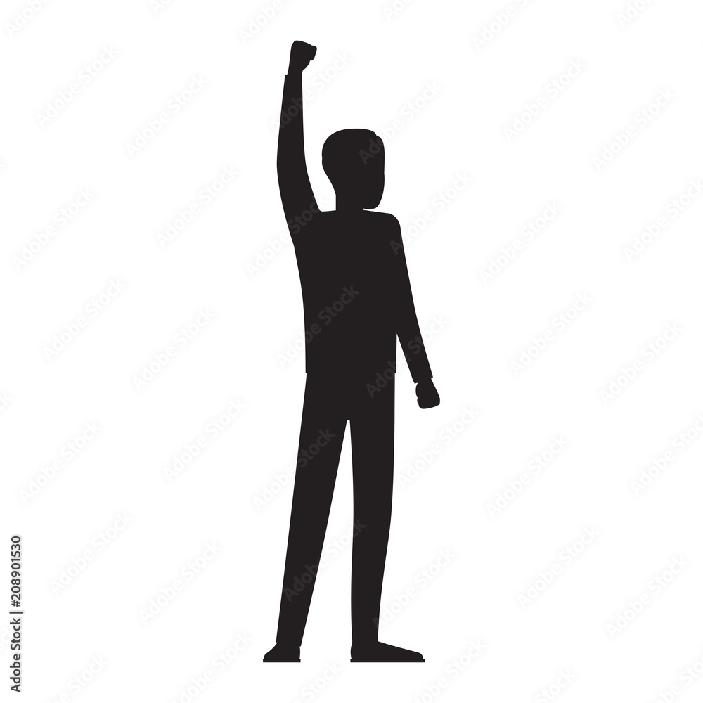Man Silhouette with Red Streamer Illustration Man Silhouette with Red Streamer Illustration