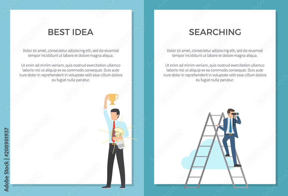 Searching for Best Idea Set of Posters with Text
