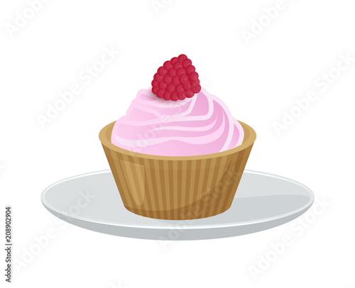 Delicious Cupcake Covered with Soft Tender Cream