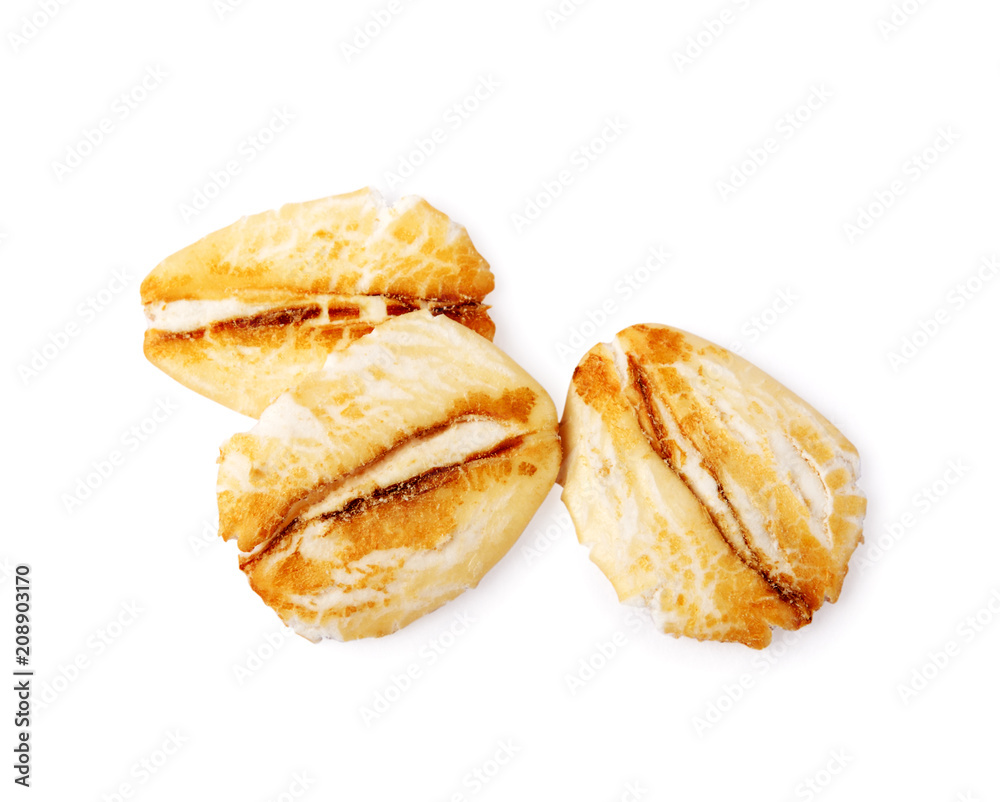 Oat flakes isolated on the white background. With clipping path. Oat flakes isolated on the white background. With clipping path.