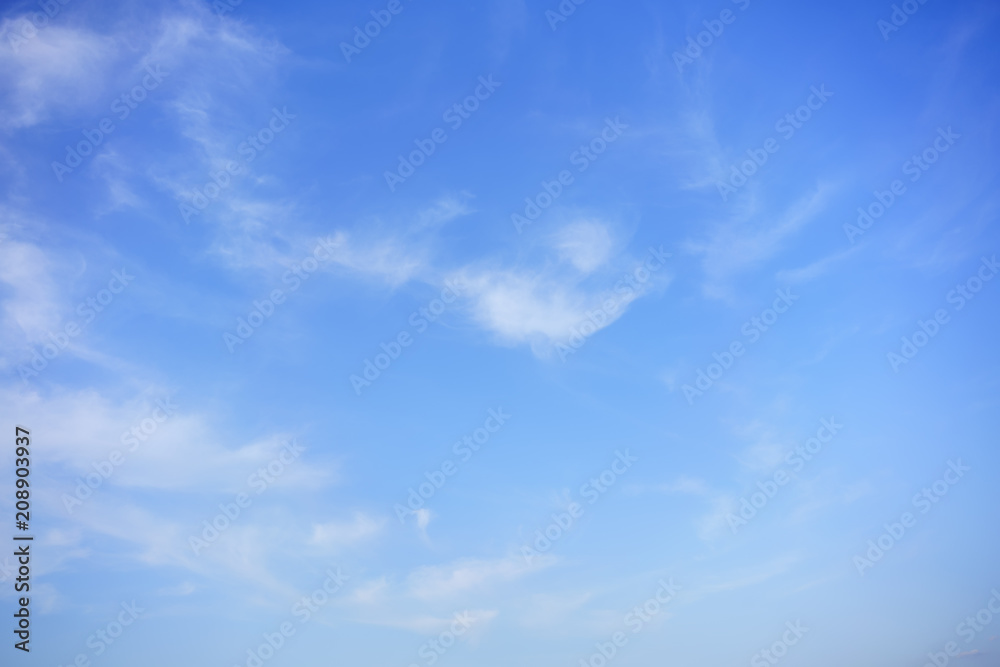 Beautiful Cirrus clouds and blue sky for background