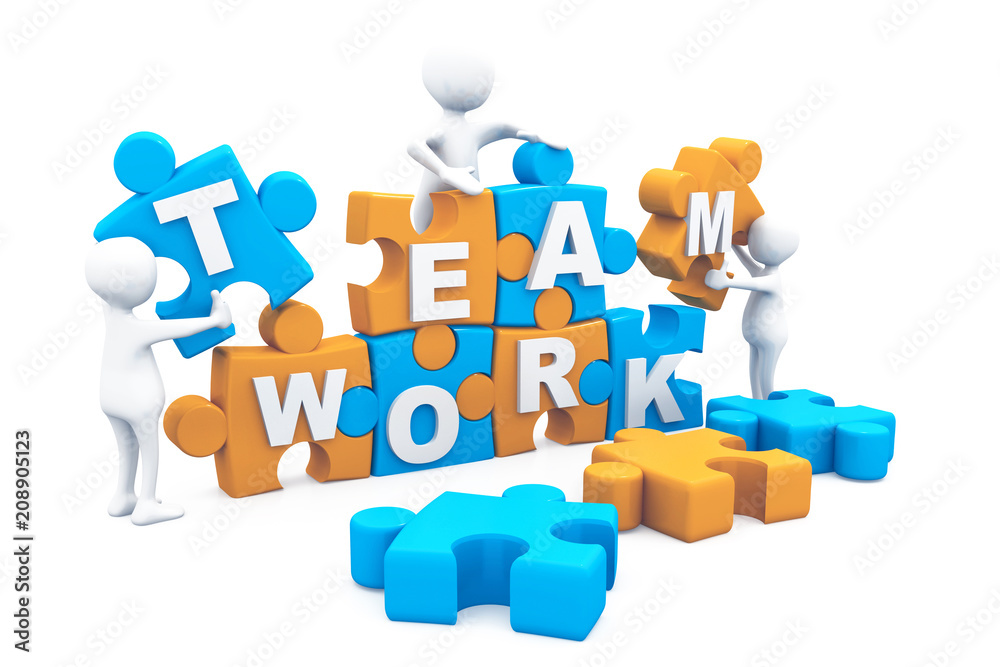 Business teamwork building puzzles together Business teamwork building puzzles together
