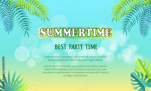 Best Summertime Party Promo Poster with Palms