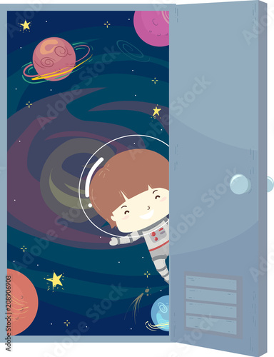 Kid Boy Astronaut Space Doo...