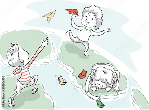 Kids Earth Paper Boat Plane...