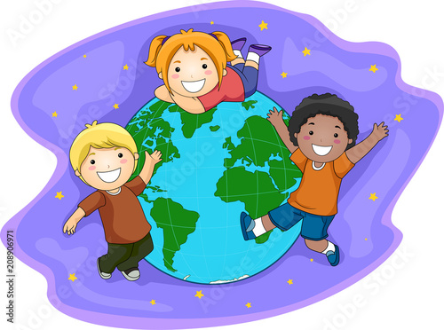 Kids Earth Space Illustration